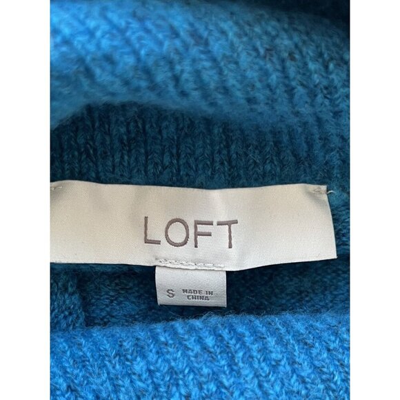 Loft S Blue Cowl Neck Fuzzy Sweater - Picture 5 of 6